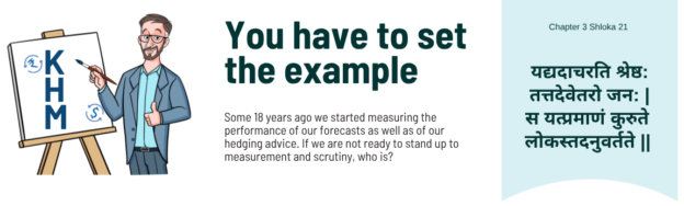 Some 18 years ago we started measuring the performance of our forecasts as well as of our hedging advice. If we are not ready to stand up to measurement and scrutiny, who is?